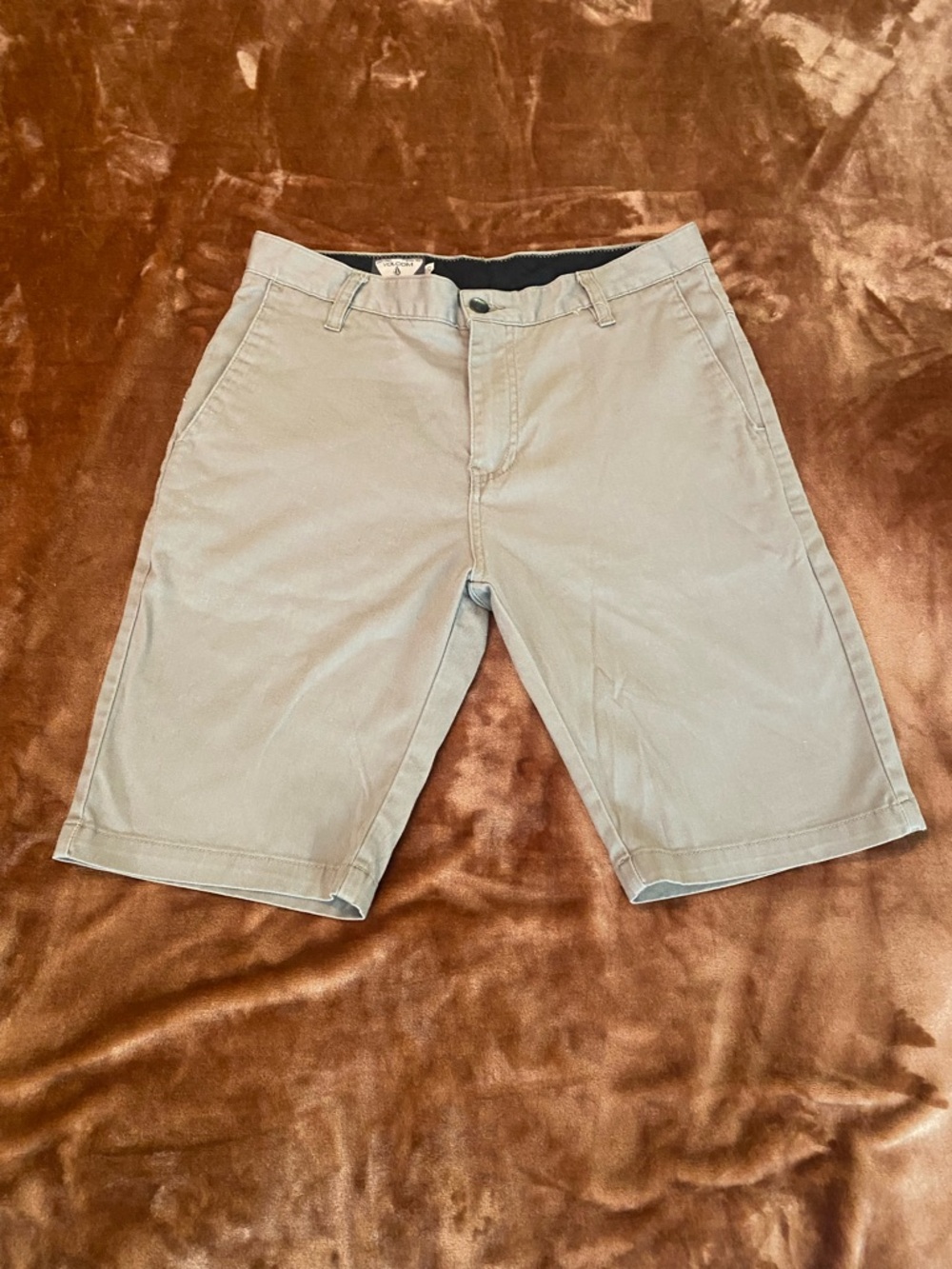 Volcom Light Khaki Flat Front Men's Shorts
